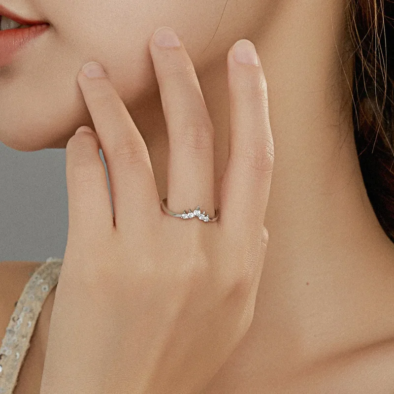(bilde for) Pandora Style Silver Princess Crown Ring - SCR686 - Vis 7