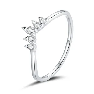 (bilde for) Pandora Style Silver Princess Crown Ring - SCR686