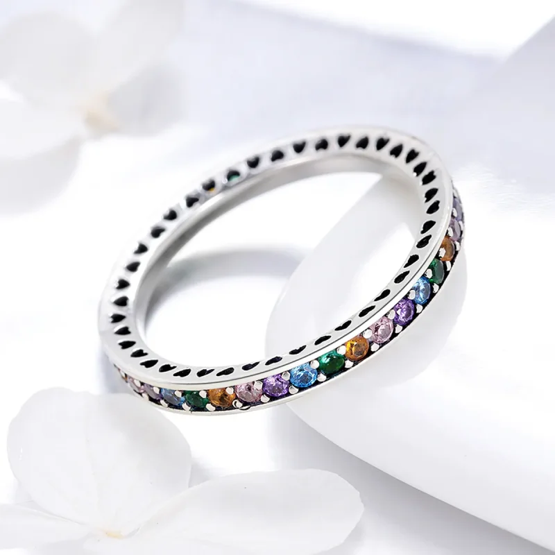 (bilde for) Pandora Style Silver Rainbow Ring - SCR392 - Vis 2