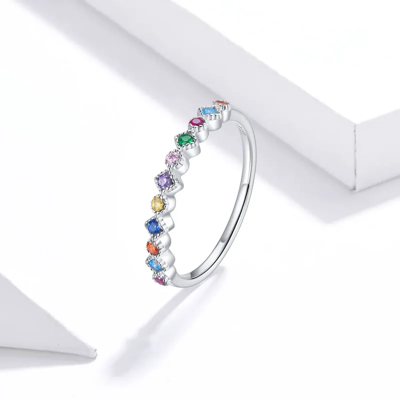 (bilde for) Pandora Style Silver Rainbow Ring - SCR697 - Vis 2