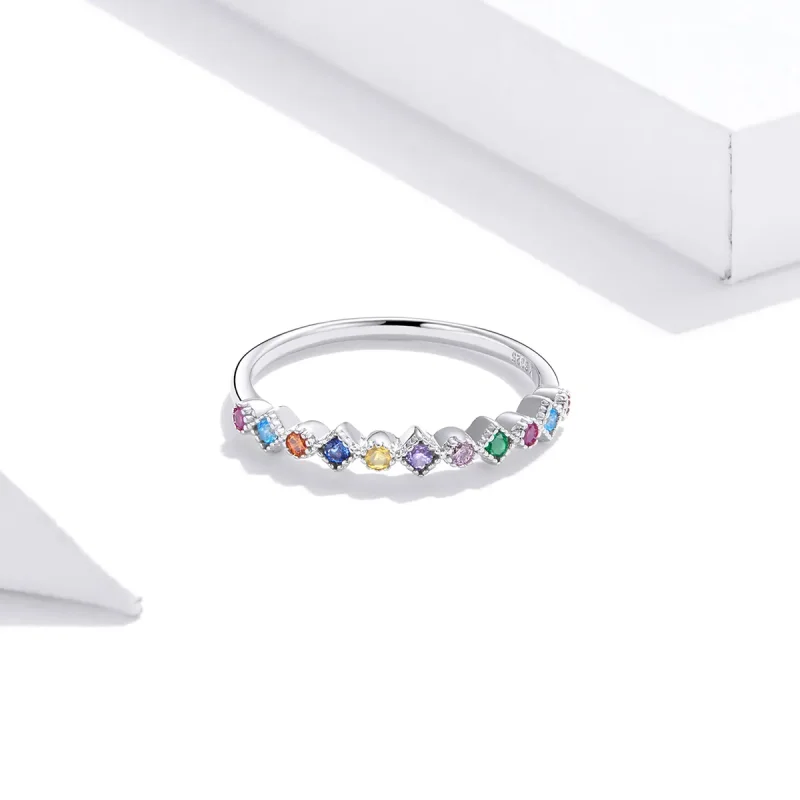 (bilde for) Pandora Style Silver Rainbow Ring - SCR697 - Vis 3