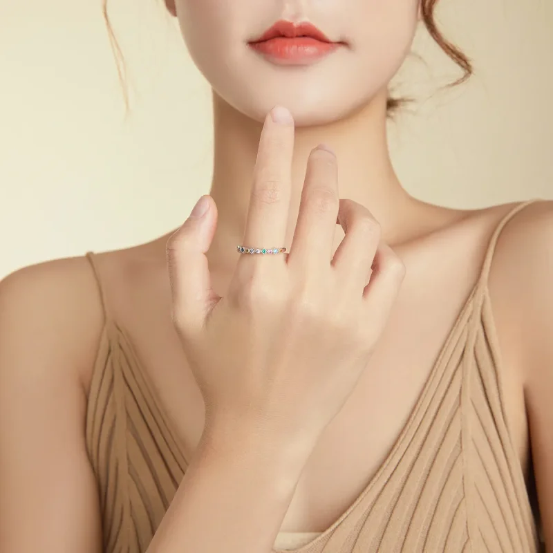 (bilde for) Pandora Style Silver Rainbow Ring - SCR697 - Vis 7