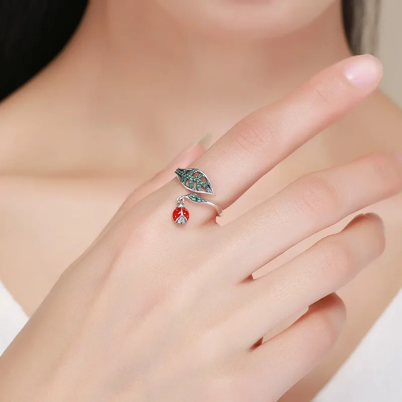 (bilde for) Pandora Style Silver Resting Ladybug Ring - SCR310 - Vis 3