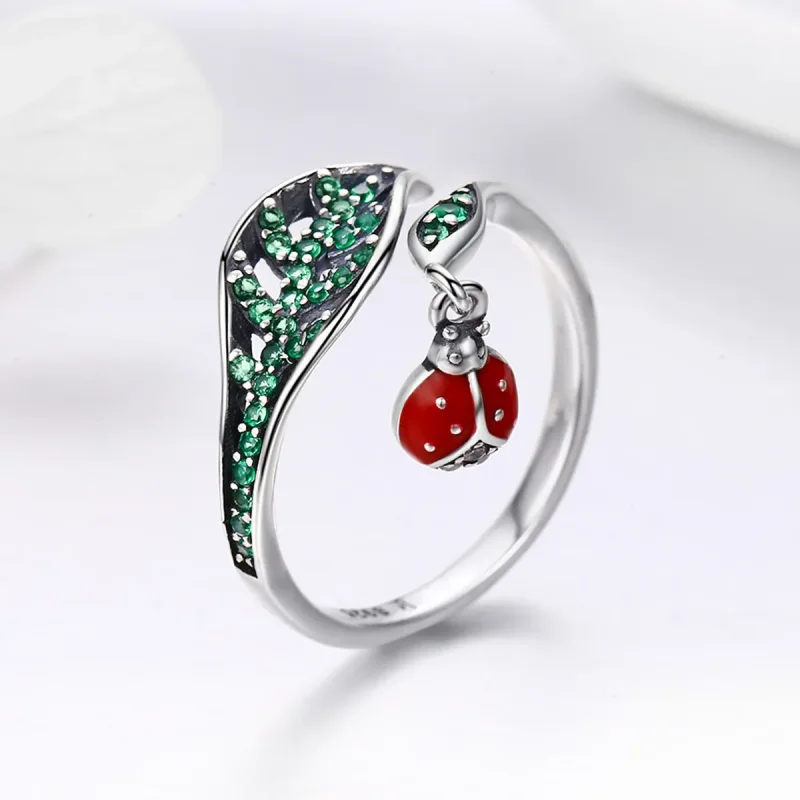 (bilde for) Pandora Style Silver Resting Ladybug Ring - SCR310 - Vis 4