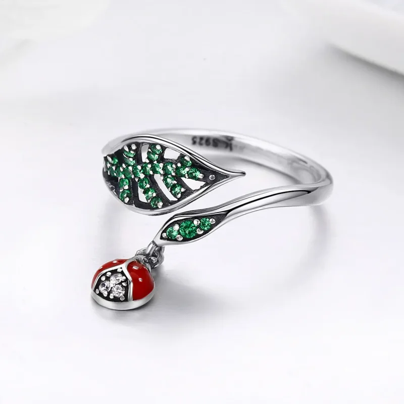 (bilde for) Pandora Style Silver Resting Ladybug Ring - SCR310 - Vis 5