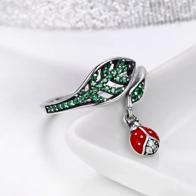 (bilde for) Pandora Style Silver Resting Ladybug Ring - SCR310 - Vis 6