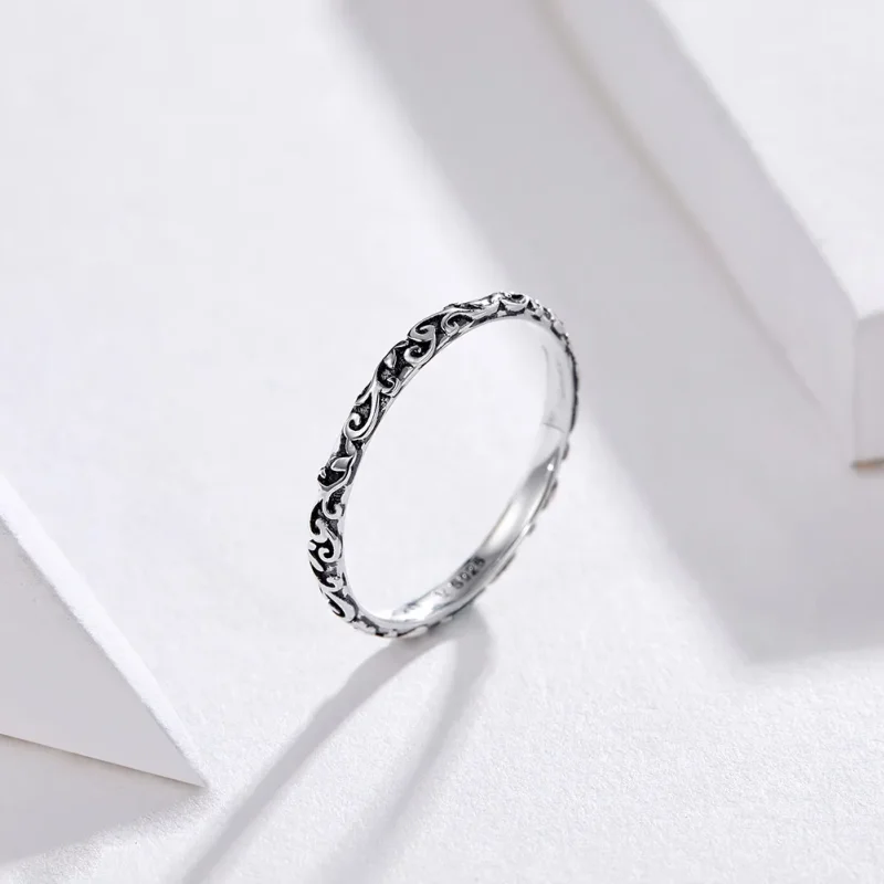 (bilde for) Pandora Style Silver Retro Patterns Ring - SCR513 - Vis 2