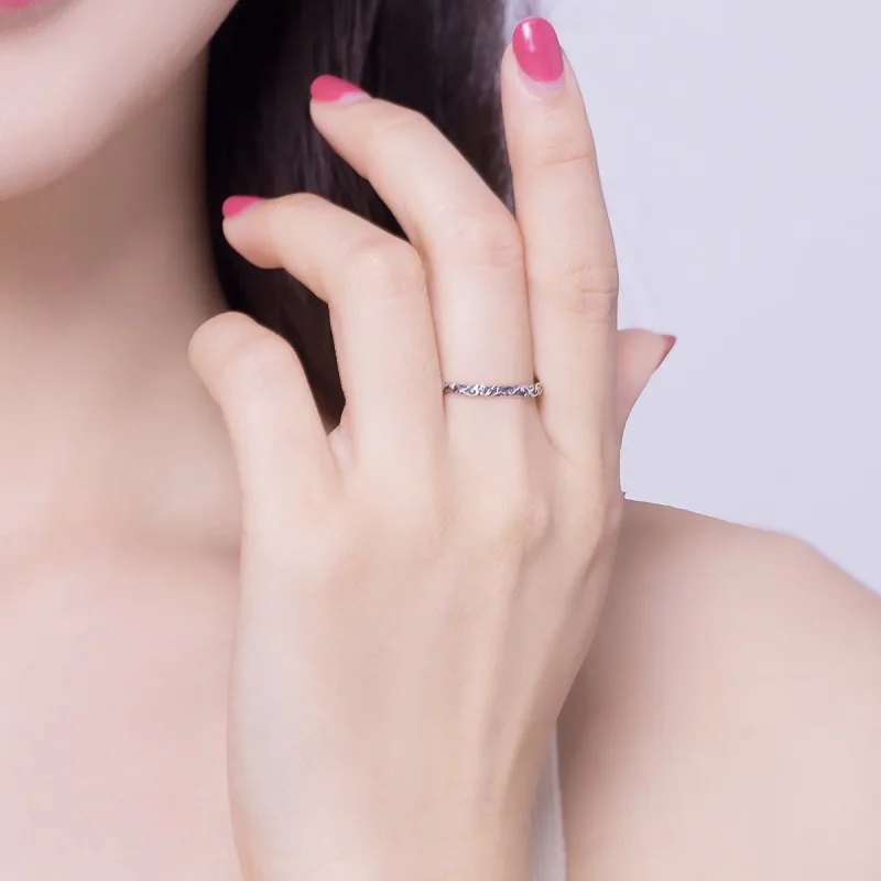 (bilde for) Pandora Style Silver Retro Patterns Ring - SCR513 - Vis 5