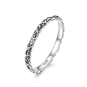 (bilde for) Pandora Style Silver Retro Patterns Ring - SCR513