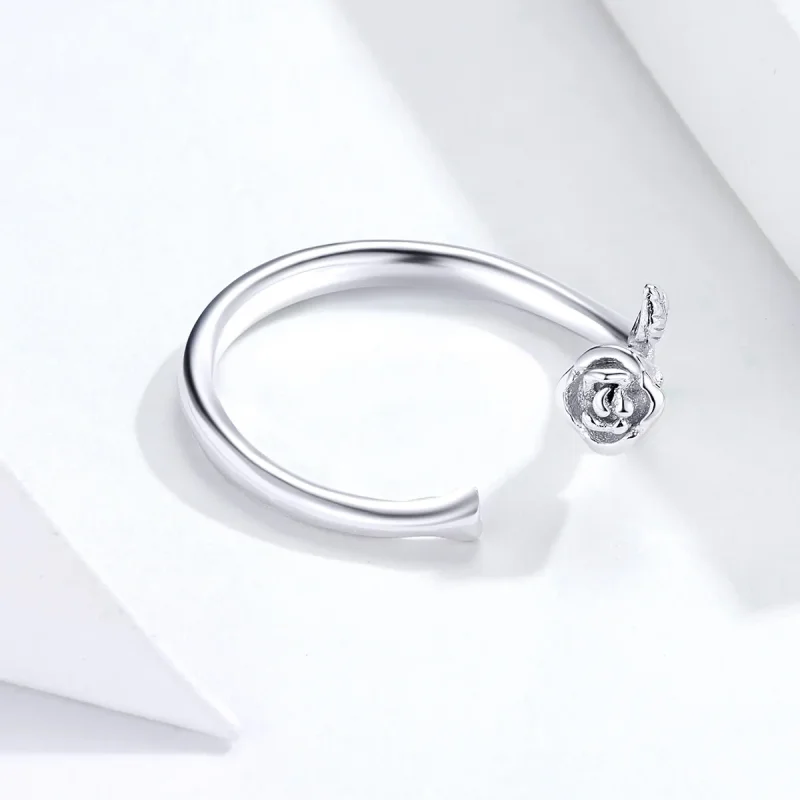 (bilde for) Pandora Style Silver Rose Flower Open Ring - BSR065 - Vis 2