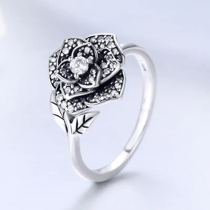 (bilde for) Pandora Style Silver Rose Love Ring - SCR382 - Vis 2
