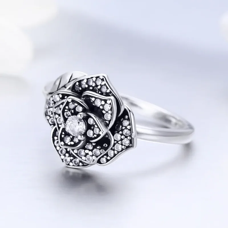 (bilde for) Pandora Style Silver Rose Love Ring - SCR382 - Vis 3