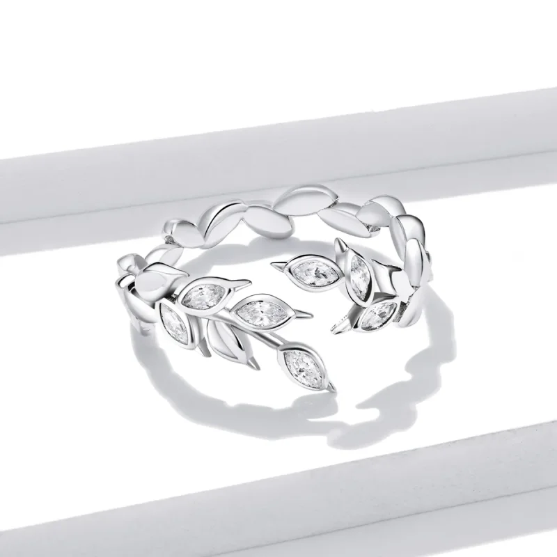 (bilde for) Pandora Style Silver Shining Wheat Spike Open Ring - BSR135 - Vis 3