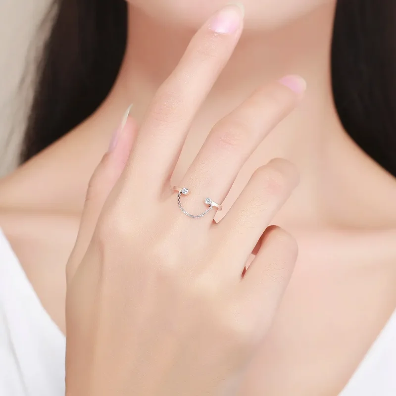 (bilde for) Pandora Style Silver Smile Face Ring - SCR216 - Vis 7