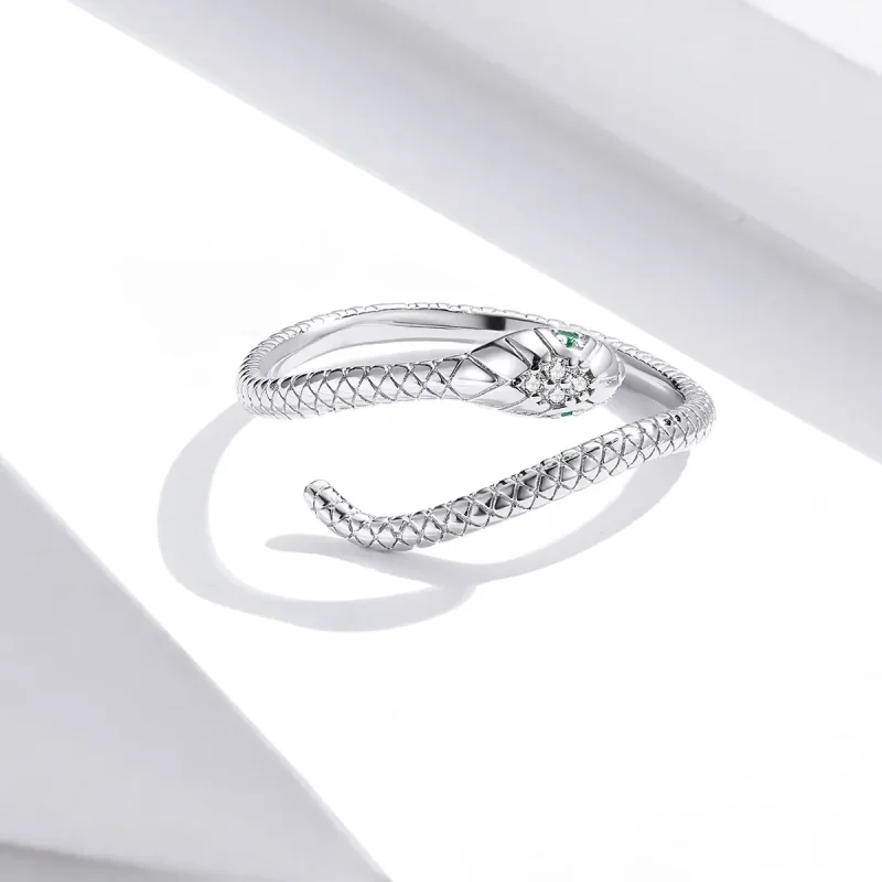 (bilde for) Pandora Style Silver Snake Open Ring - SCR666 - Vis 2