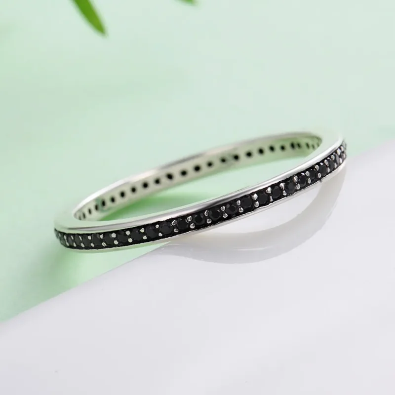 (bilde for) Pandora Style Silver Sparkling Pots Ring - SCR114 - Vis 3