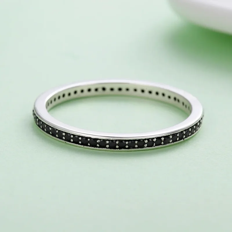 (bilde for) Pandora Style Silver Sparkling Pots Ring - SCR114 - Vis 4