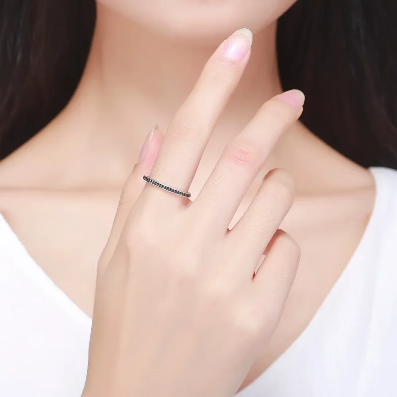 (bilde for) Pandora Style Silver Sparkling Pots Ring - SCR114 - Vis 5