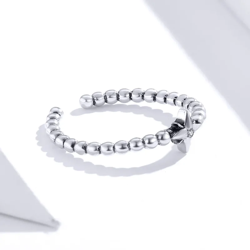 (bilde for) Pandora Style Silver Star Open Ring - SCR647 - Vis 3