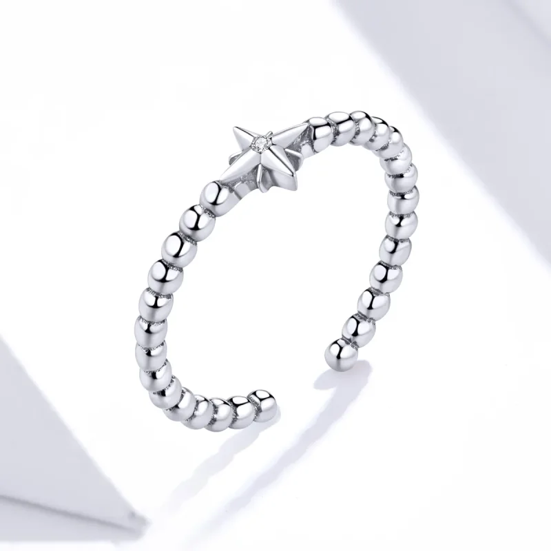 (bilde for) Pandora Style Silver Star Open Ring - SCR647 - Vis 4