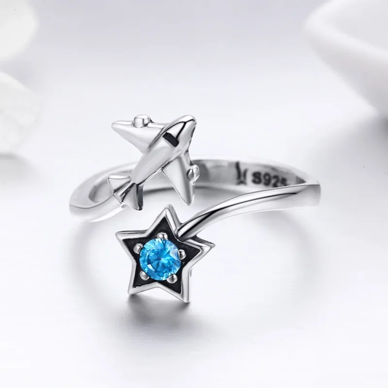 (bilde for) Pandora Style Silver Star Tours Ring - SCR322 - Vis 5