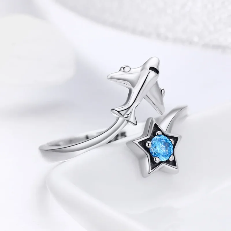 (bilde for) Pandora Style Silver Star Tours Ring - SCR322 - Vis 6