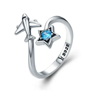 (bilde for) Pandora Style Silver Star Tours Ring - SCR322
