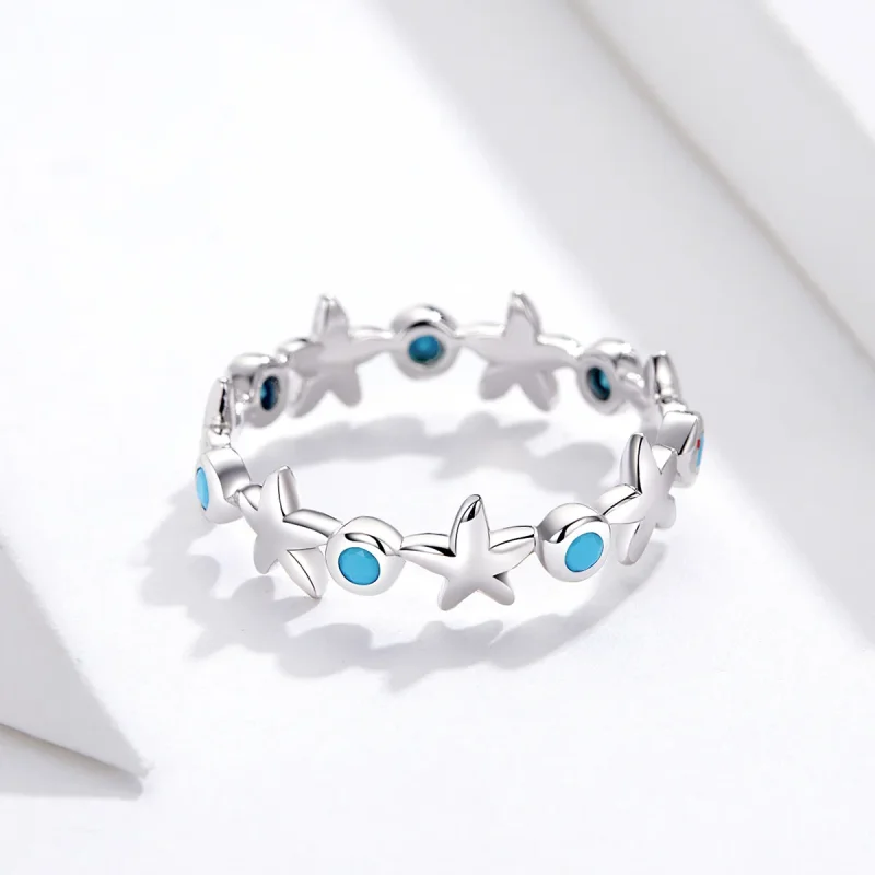 (bilde for) Pandora Style Silver Starfish Ring - SCR527 - Vis 2