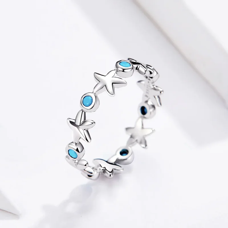 (bilde for) Pandora Style Silver Starfish Ring - SCR527 - Vis 4