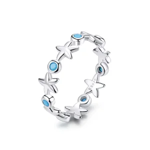 (bilde for) Pandora Style Silver Starfish Ring - SCR527