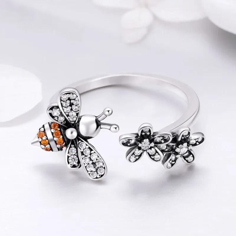 (bilde for) Pandora Style Silver Story of The Bee Ring - SCR422 - Vis 3