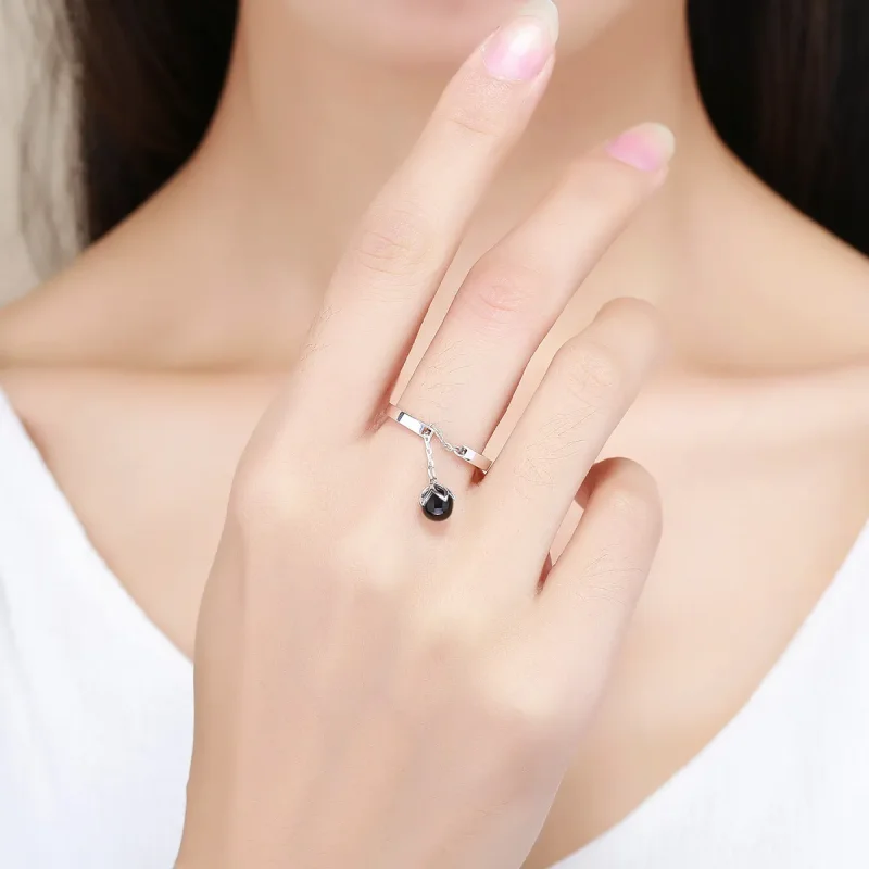 (bilde for) Pandora Style Silver Tears of Flowers Justerbar Ring - SCR314 - Vis 3