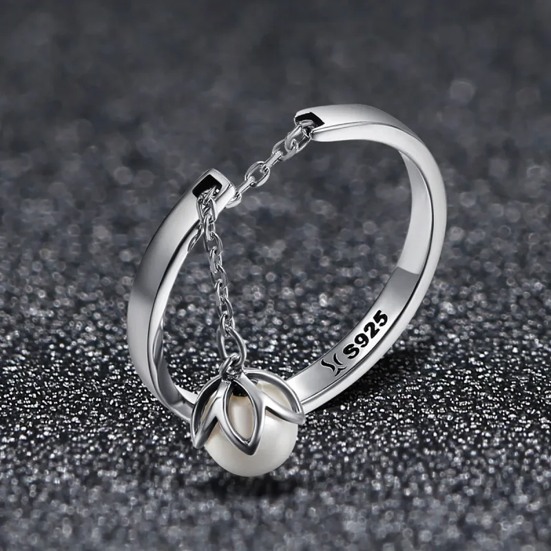 (bilde for) Pandora Style Silver Tears of Flowers Ring - SCR165 - Vis 3