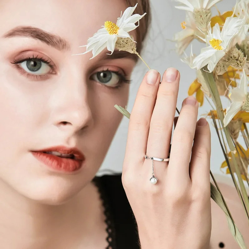 (bilde for) Pandora Style Silver Tears of Flowers Ring - SCR165 - Vis 4