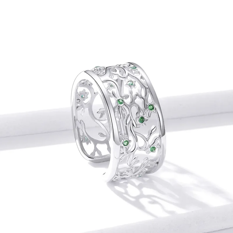 (bilde for) Pandora Style Silver Tree of Life åpen ring - BSR125 - Vis 3