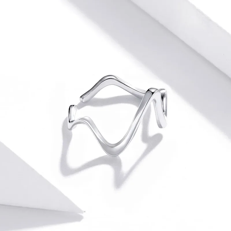 (bilde for) Pandora Style Silver Wave Open Ring - SCR673 - Vis 4