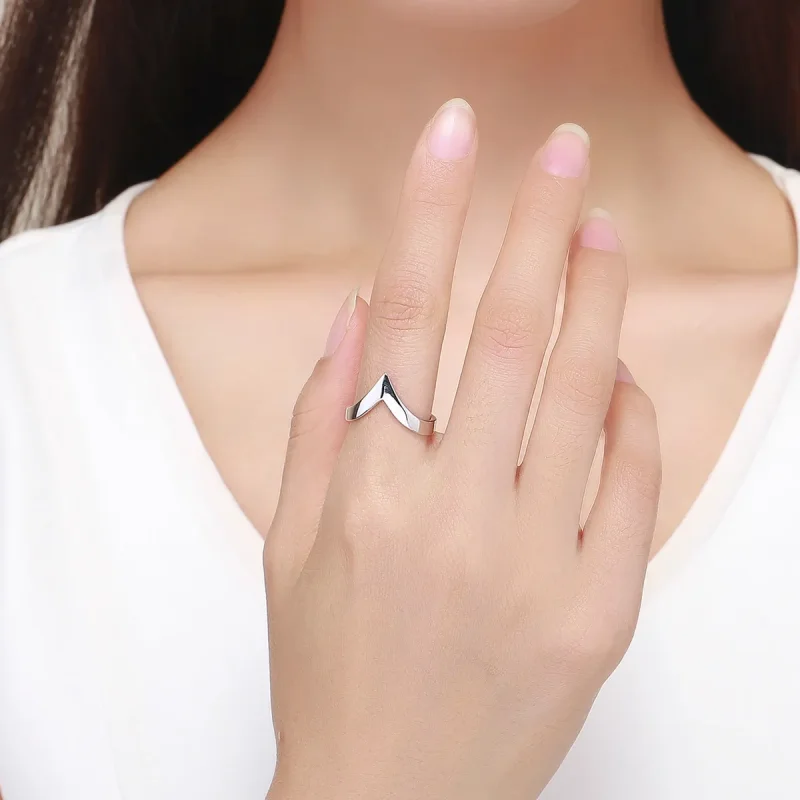 (bilde for) Pandora Style Silver Wishbone Ring - SCR470 - Vis 9