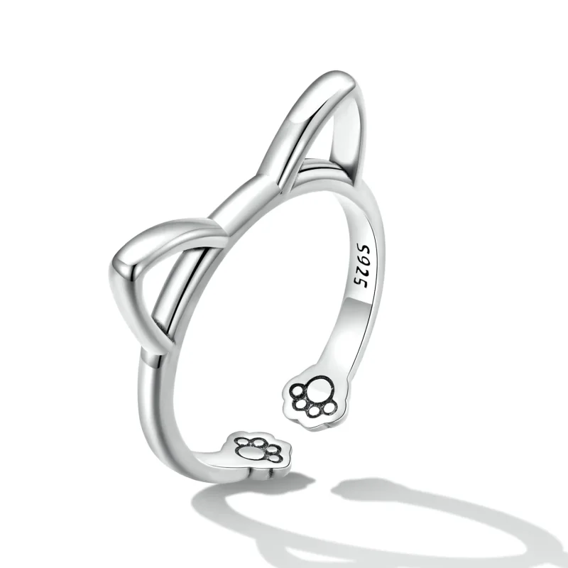 (bilde for) Pandora Style Simple Cat Open Ring - SCR832 - Vis 2