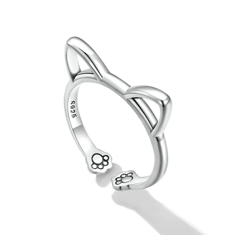 (bilde for) Pandora Style Simple Cat Open Ring - SCR832 - Vis 5