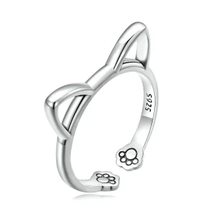 (bilde for) Pandora Style Simple Cat Open Ring - SCR832