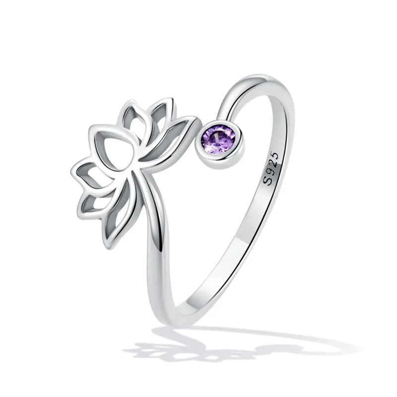 (bilde for) Pandora Style Simple Lotus Open Ring - SCR821 - Vis 2