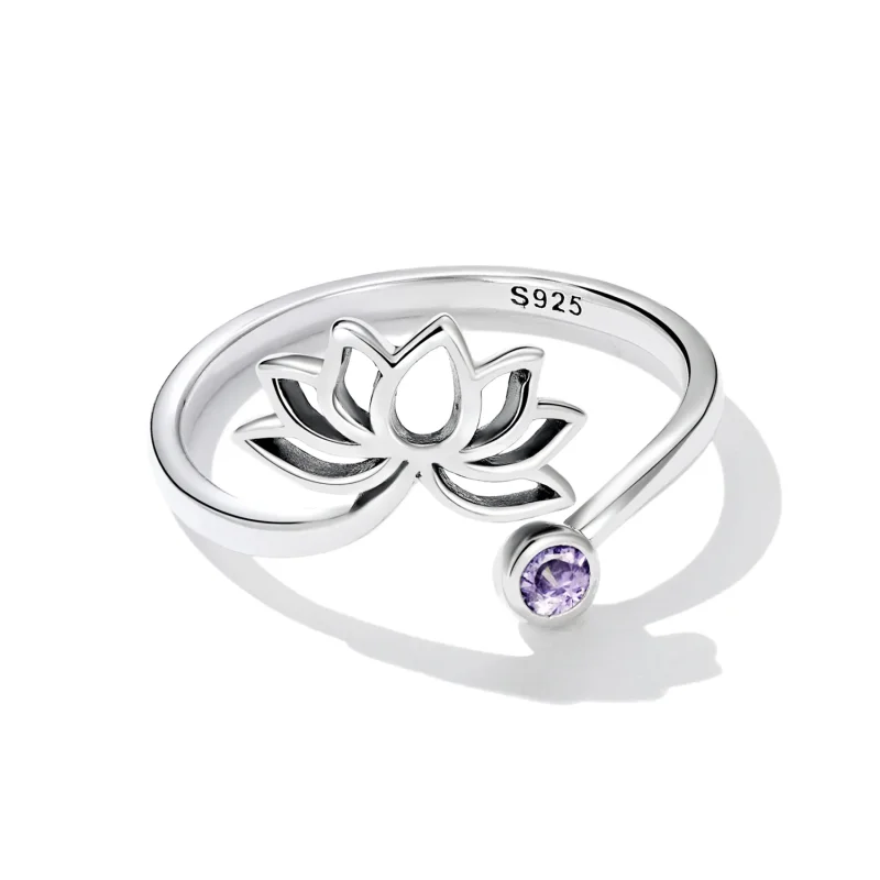 (bilde for) Pandora Style Simple Lotus Open Ring - SCR821 - Vis 3