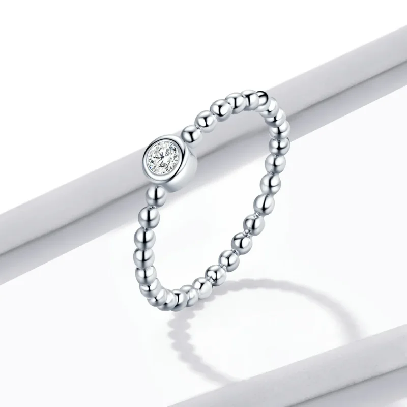 (bilde for) Pandora Style Simple - Rund Zirkonium Ring - BSR208-A - Vis 2