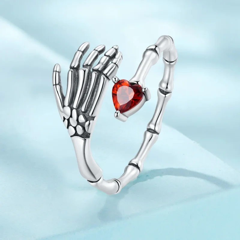 (bilde for) Pandora Style Skull Hand Open Ring - SCR876 - Vis 2