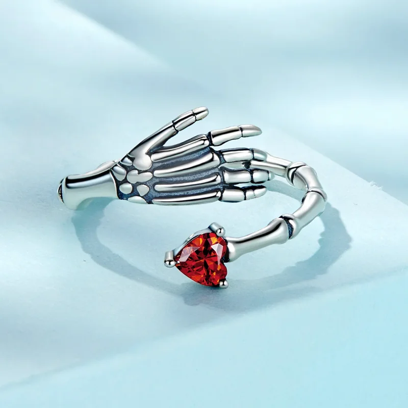 (bilde for) Pandora Style Skull Hand Open Ring - SCR876 - Vis 3