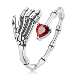 (bilde for) Pandora Style Skull Hand Open Ring - SCR876
