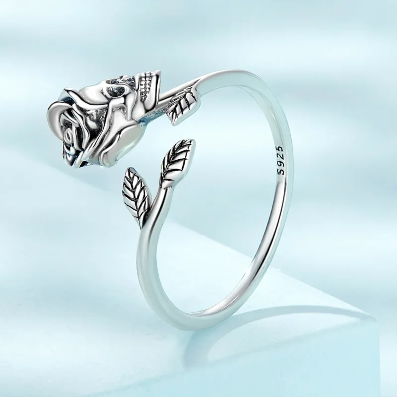 (bilde for) Pandora Style Skull Rose Åpen Ring - SCR879 - Vis 2
