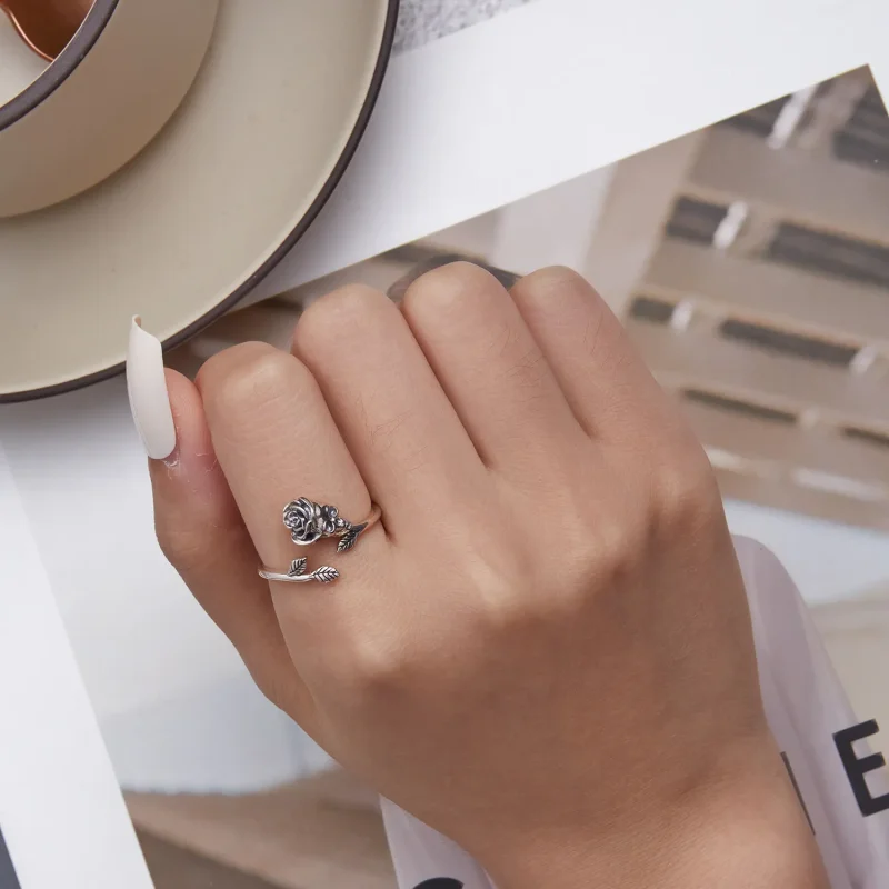 (bilde for) Pandora Style Skull Rose Åpen Ring - SCR879 - Vis 6