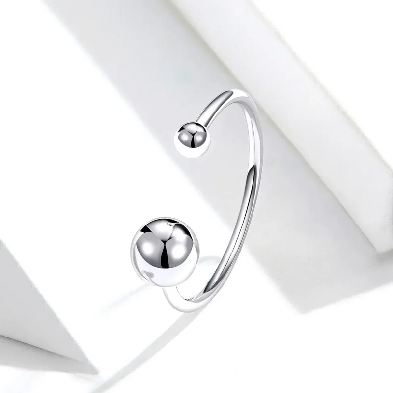 (bilde for) Pandora Style Sølv Sølv Ball Åpen Ring - SCR575 - Vis 2