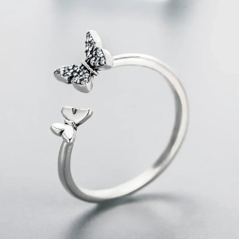 (bilde for) Pandora Style Sølv Butterfly Dance Ring - SCR087 - Vis 5